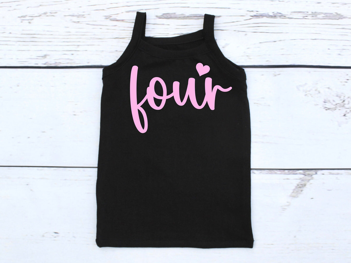 4th Birthday Tutu Outfit in Black & Pink