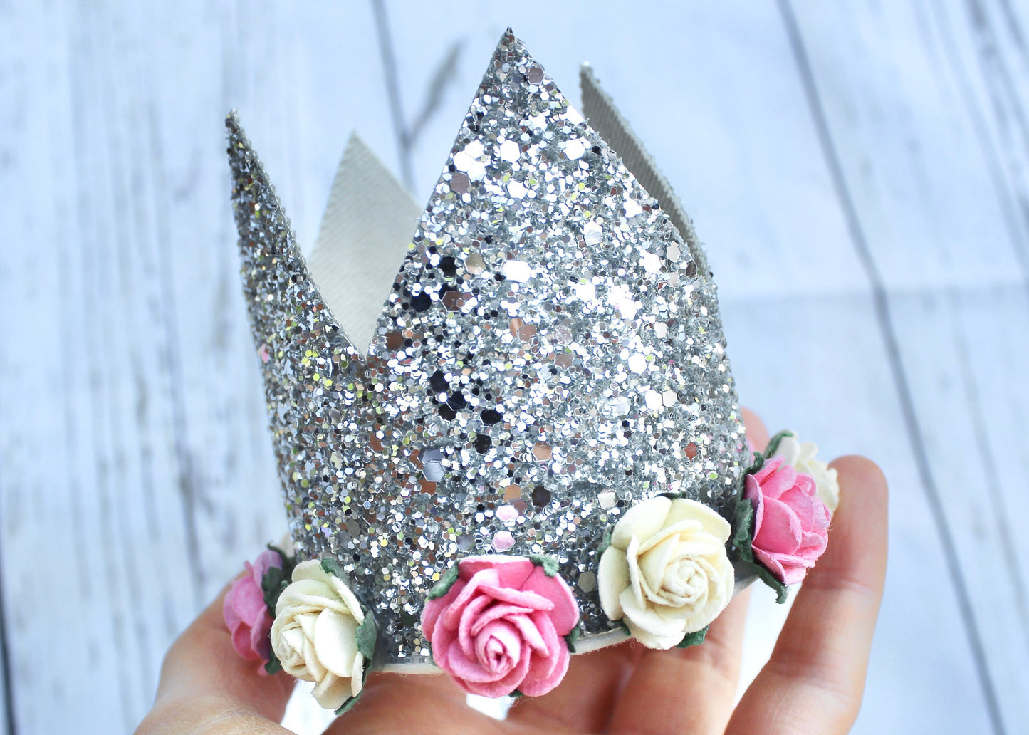 Sparkly Silver Crown for Baby Girls Cake Smash