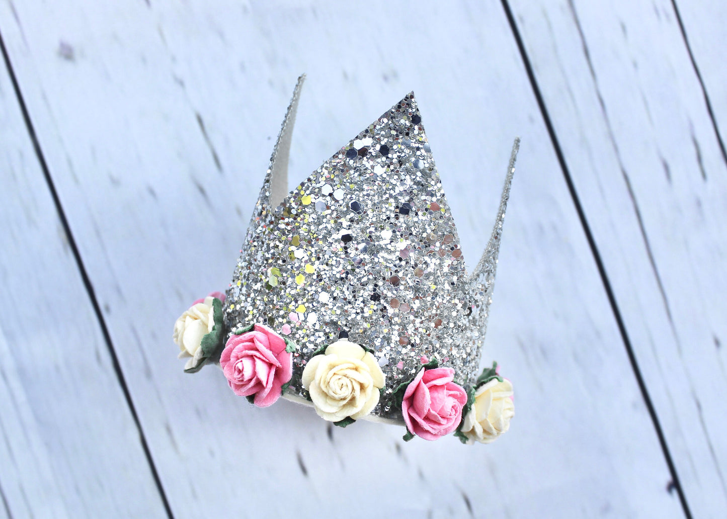 Sparkly Silver Crown for Baby Girls Cake Smash