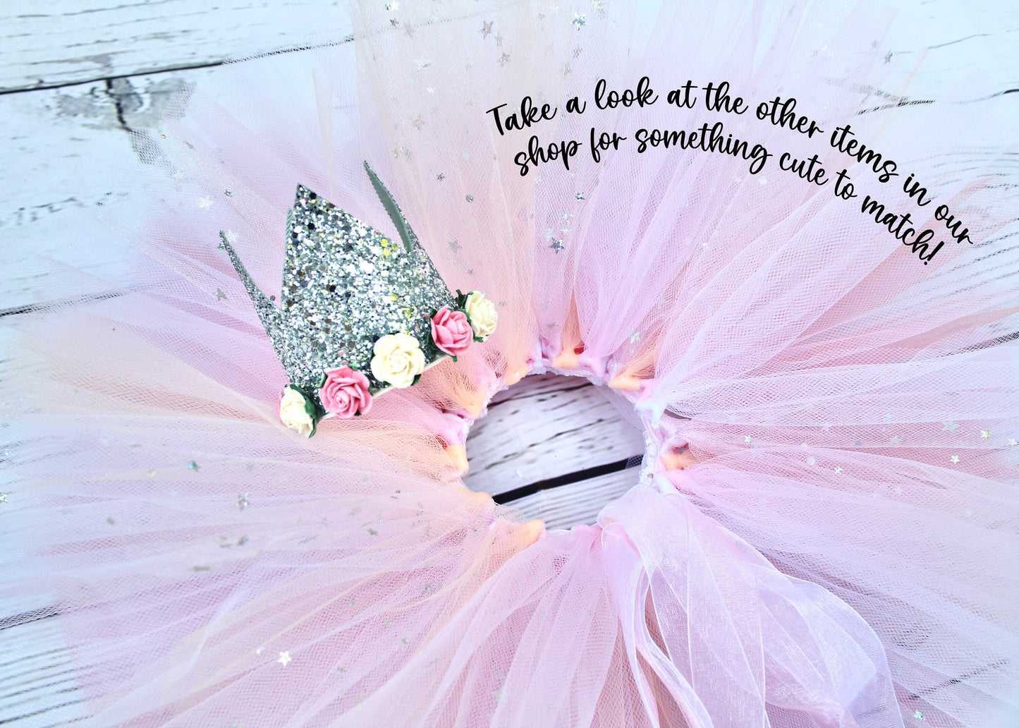 Sparkly Silver Crown for Baby Girls Cake Smash