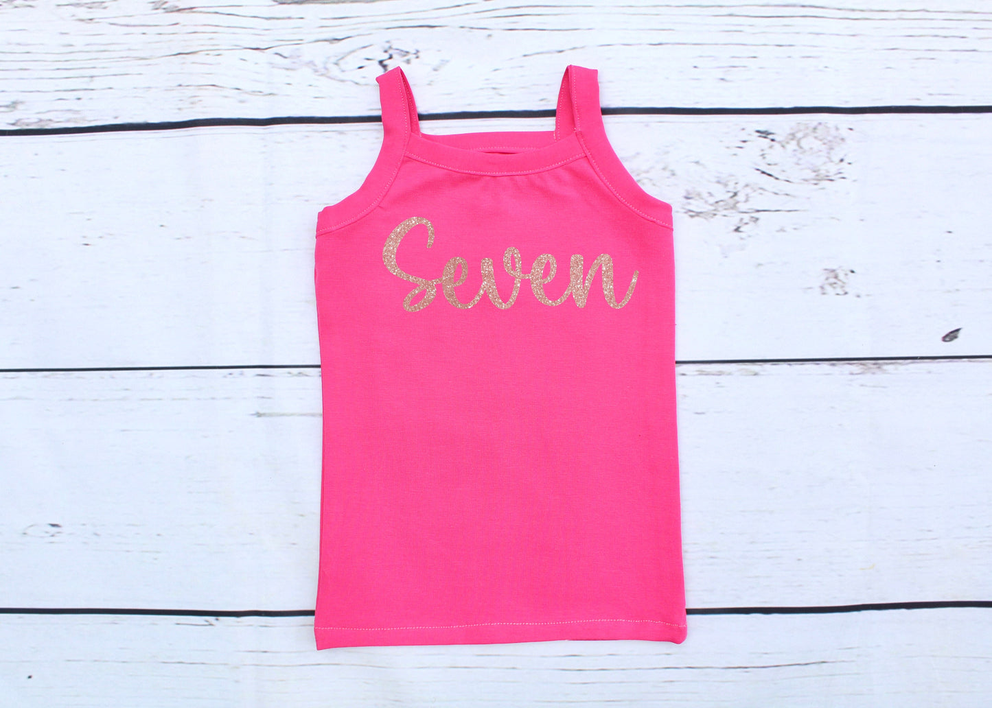 Seven Birthday Tank for Girls