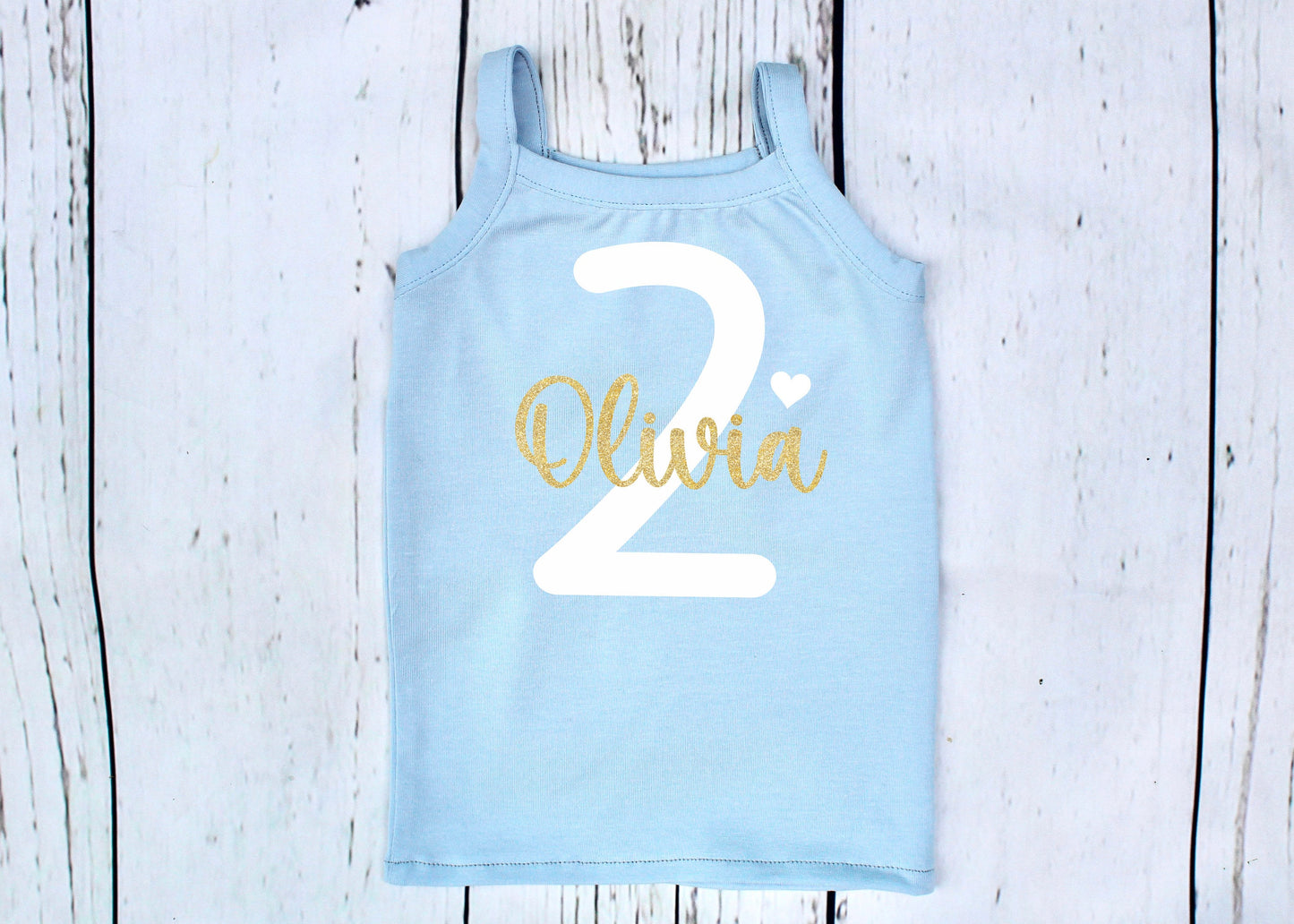 Girls Custom Colour Personalised Birthday Tank Top