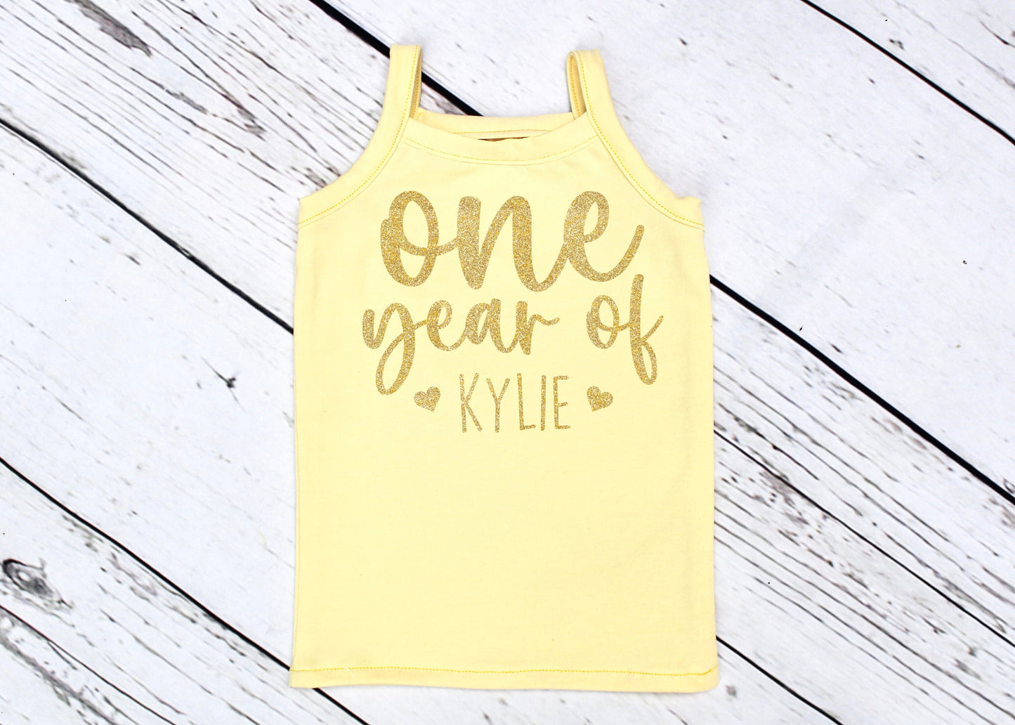 Yellow & Pink Pastel Girls 1st Birthday Outfit