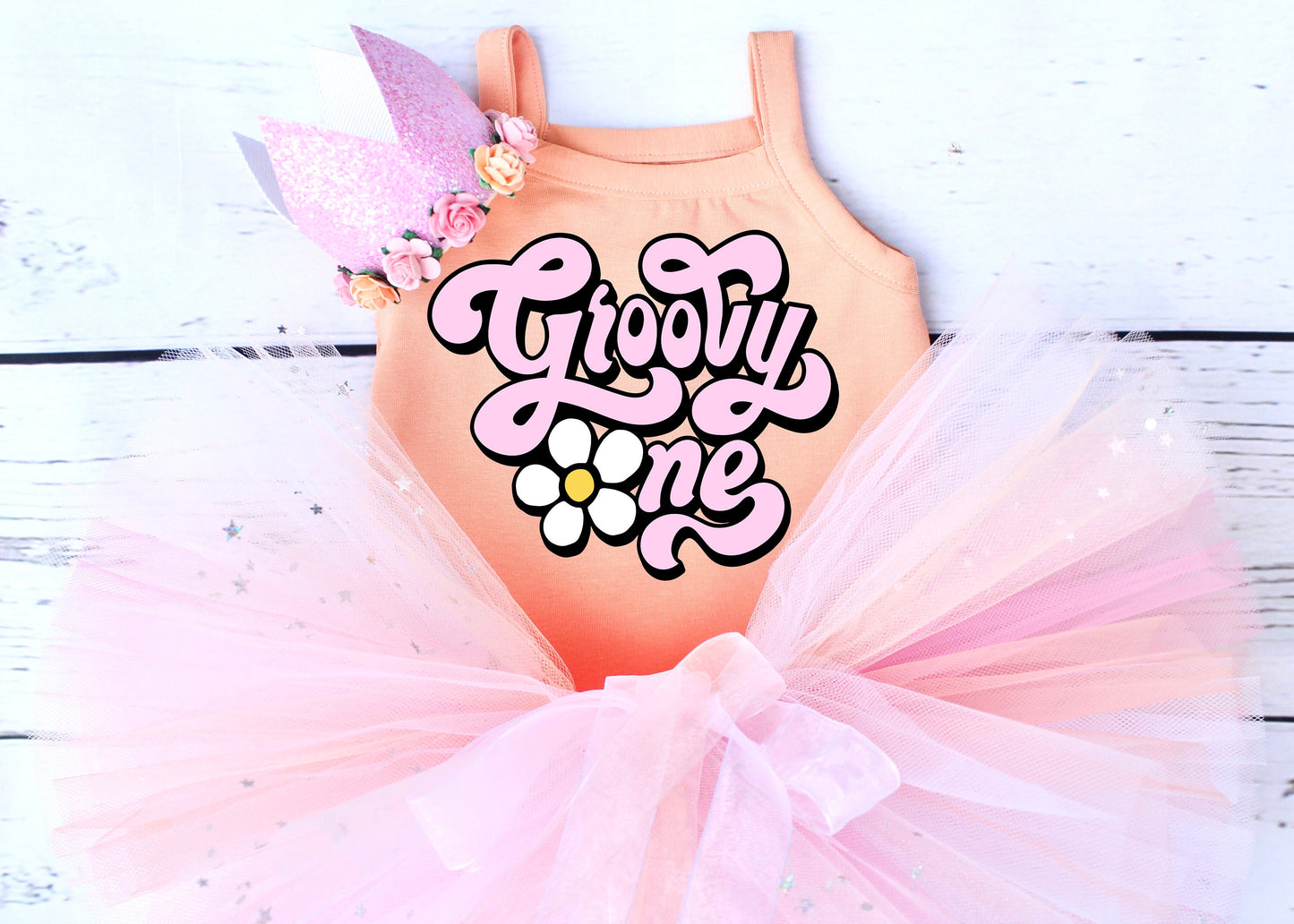 Girls Groovy One 1st Birthday Outfit