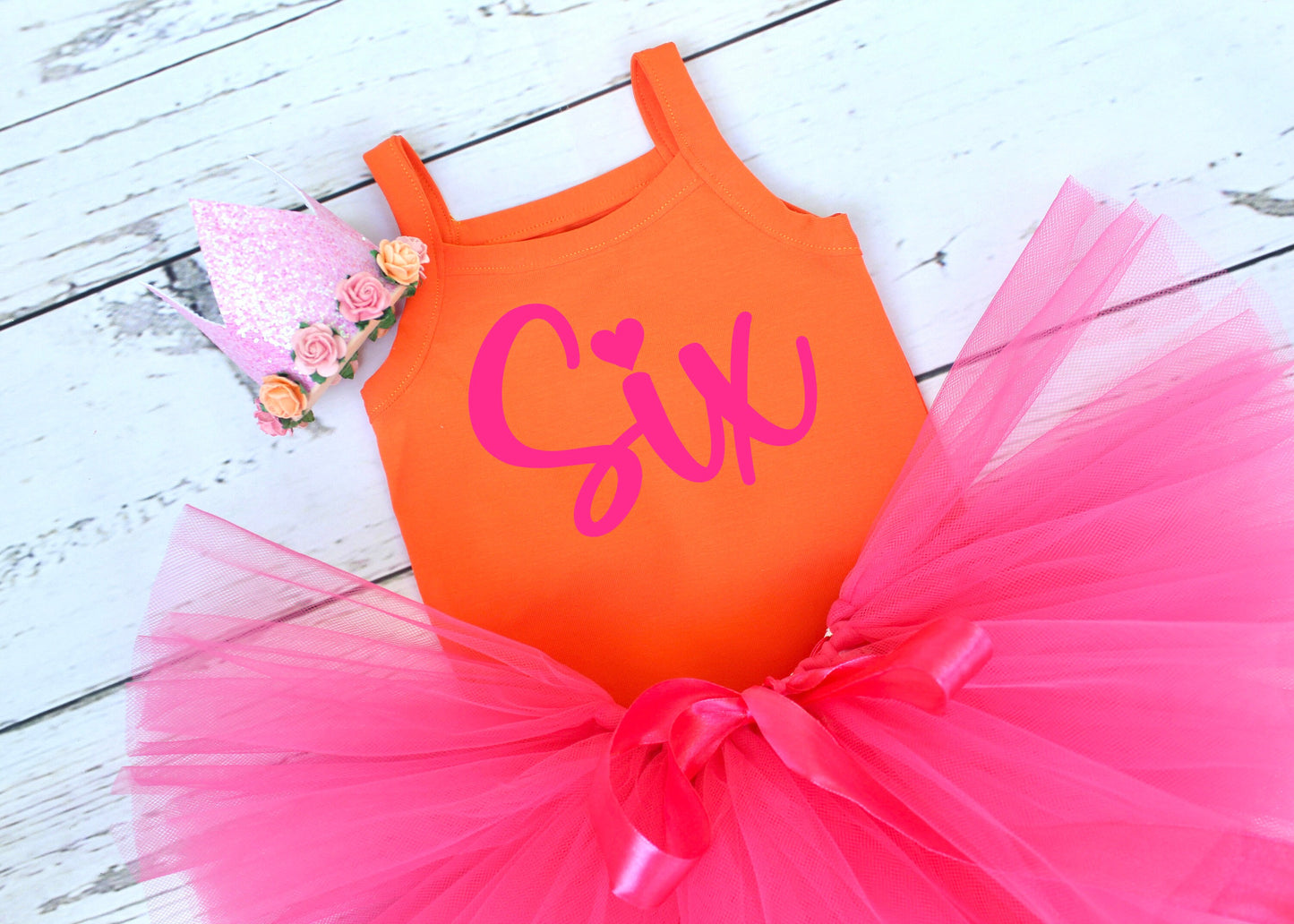 Hot Pink & Orange 6th Birthday Outfit