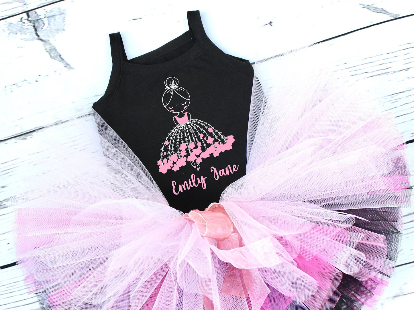 Ballerina Tutu Outfit in Black & Pink