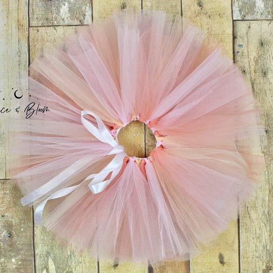 Girls Tutu Skirt in Coral, Peach & Pastel Pink