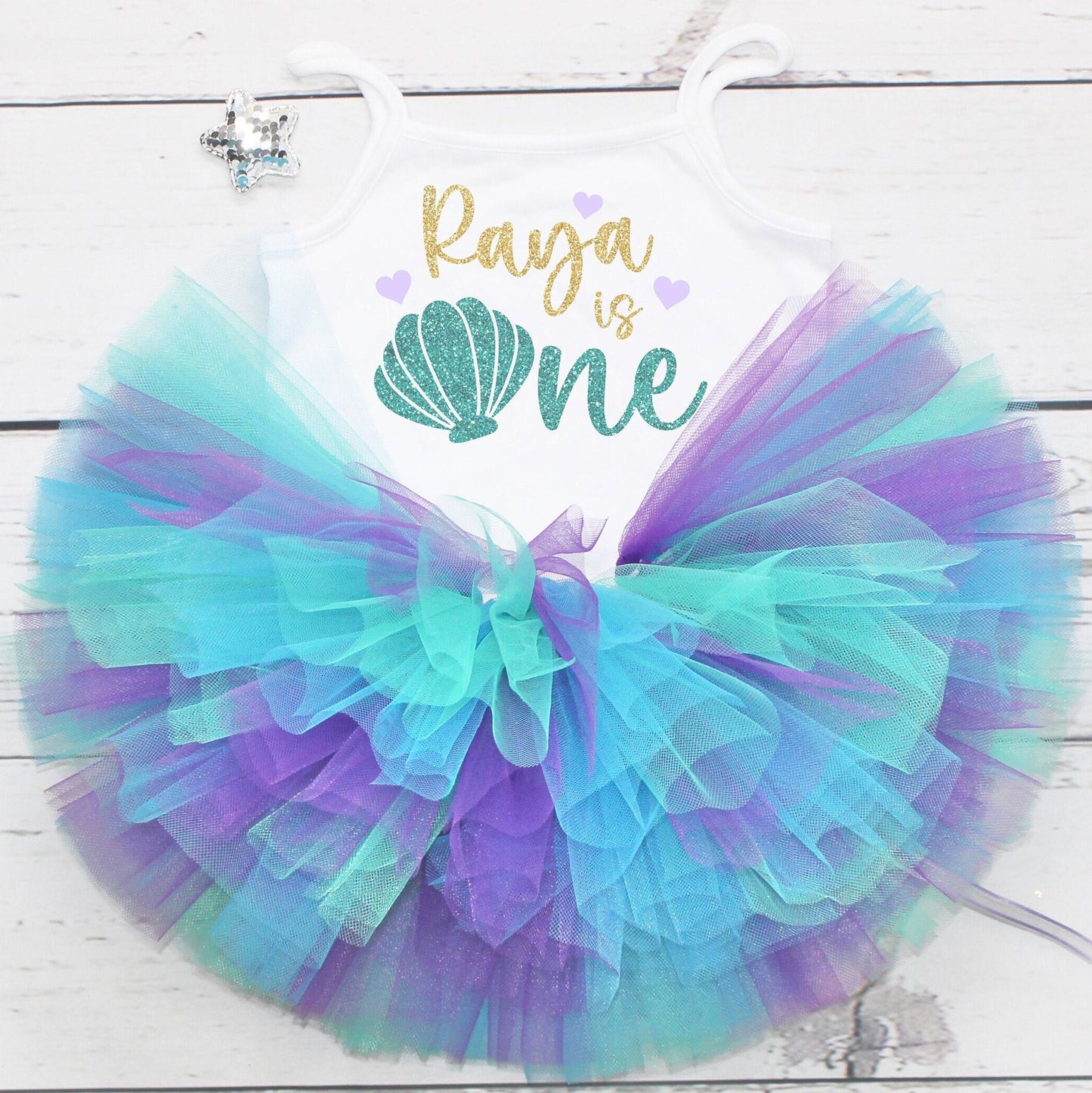Personalised Baby Girls 1st Birthday Mermaid Outfit