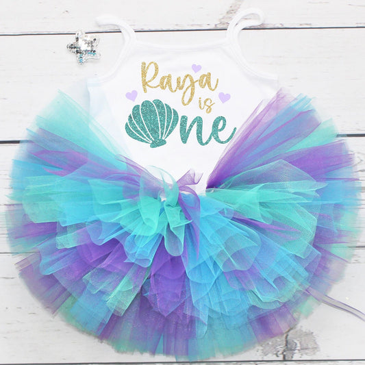 Personalised Baby Girls 1st Birthday Mermaid Outfit