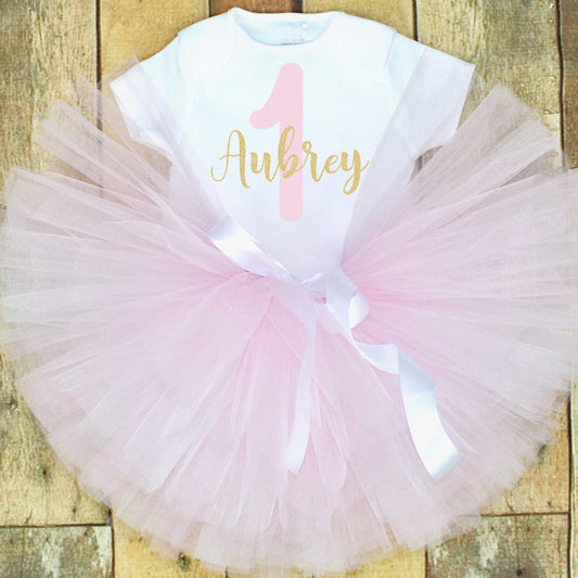 Pink & Gold 1st Birthday Tutu Set