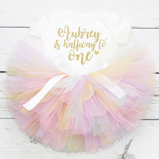 Pastel Rainbow Half Birthday Outfit