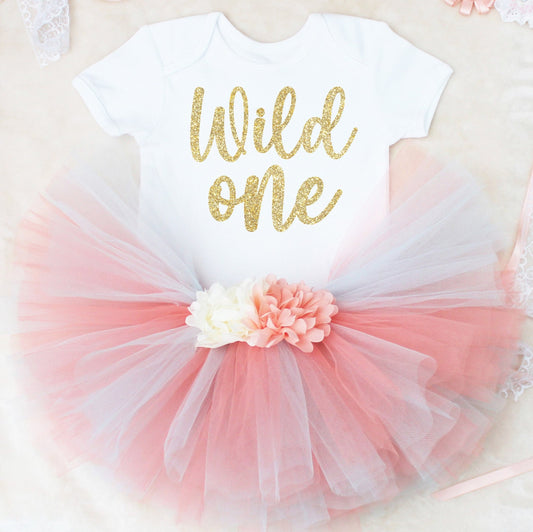 Wild One Baby Girls First Birthday Tutu Set