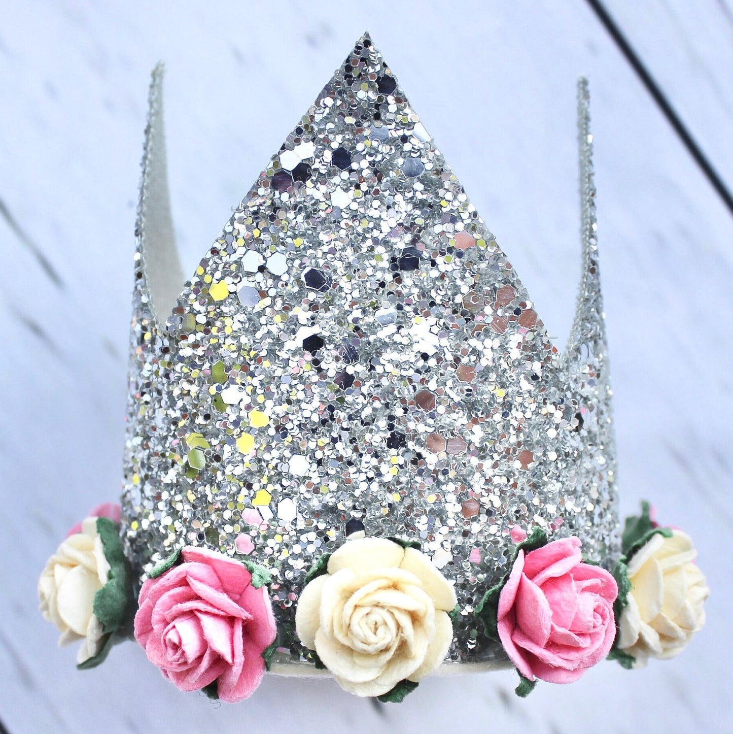 Sparkly Silver Crown for Baby Girls Cake Smash