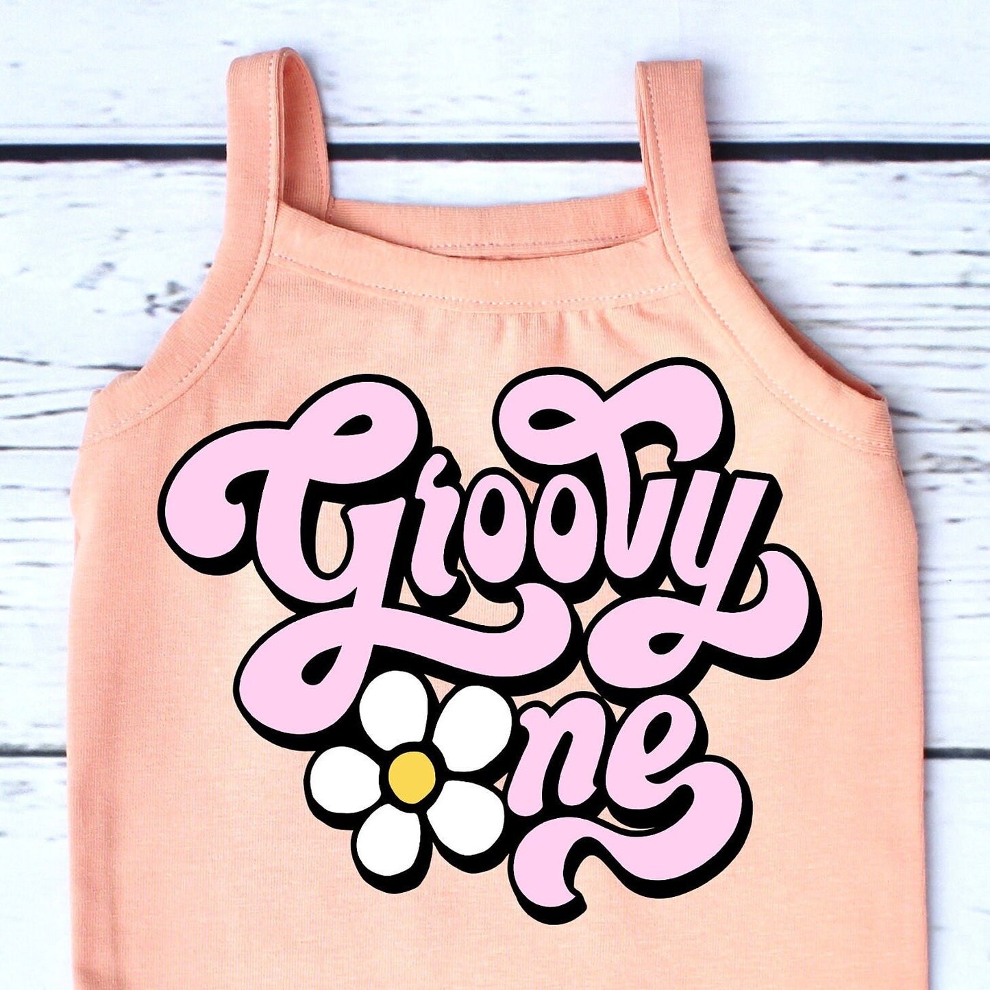 Groovy One Baby Girls 1st Birthday Top