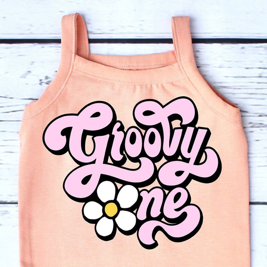 Groovy One Baby Girls 1st Birthday Top