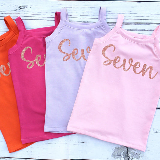 Seven Birthday Tank for Girls