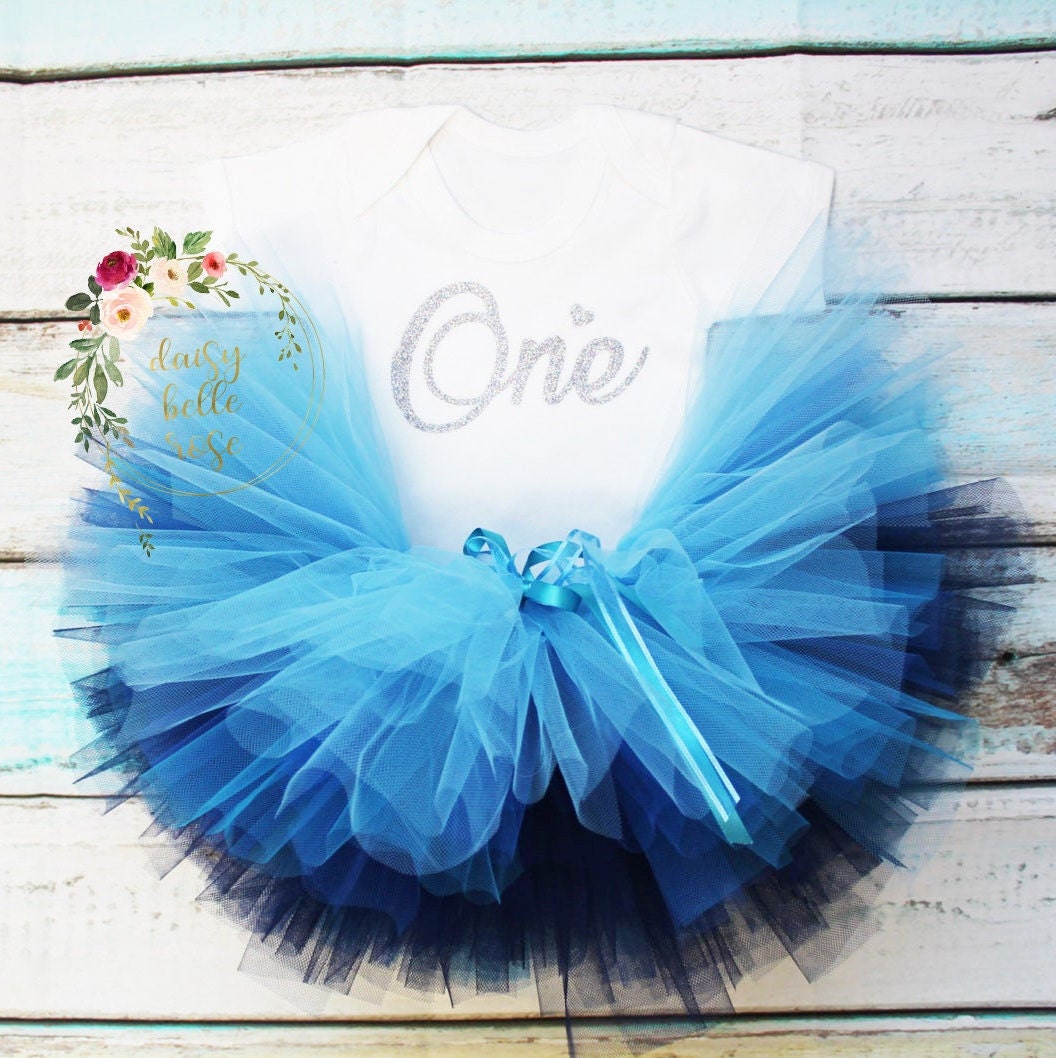 Blue & Silver 1st Birthday Tutu Outfit