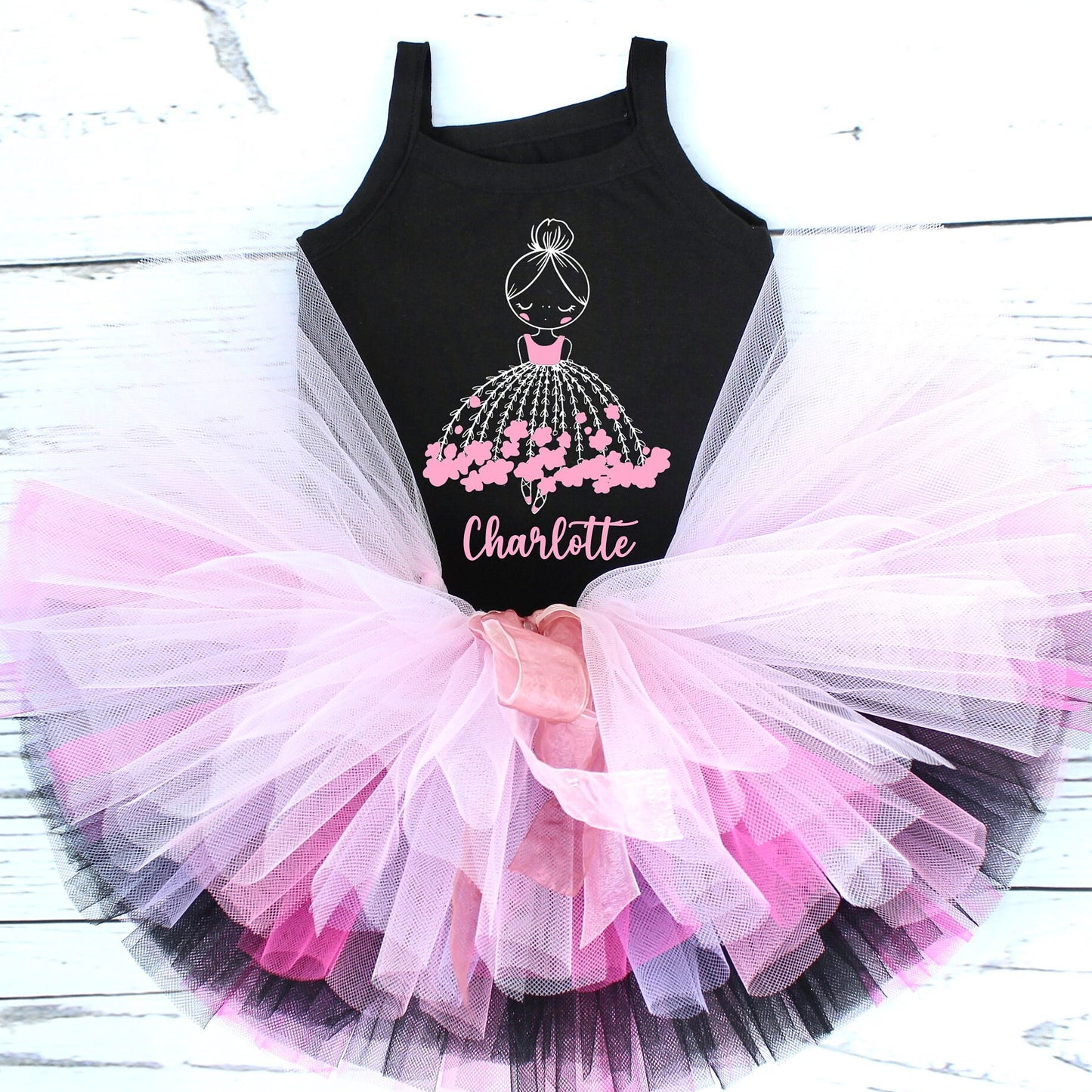 Ballerina Tutu Outfit in Black & Pink