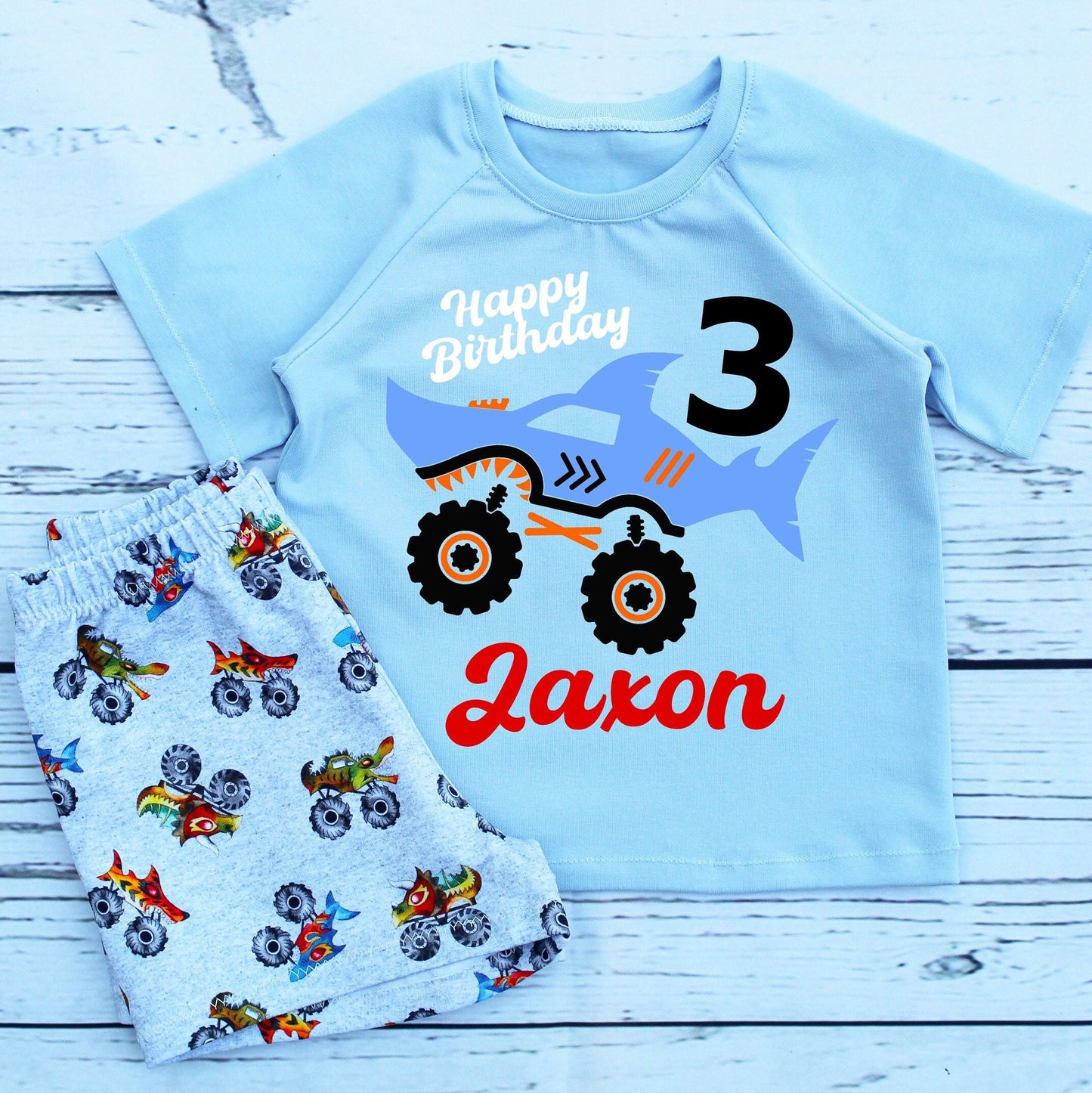 Boys Monster Truck 3rd Birthday Outfit
