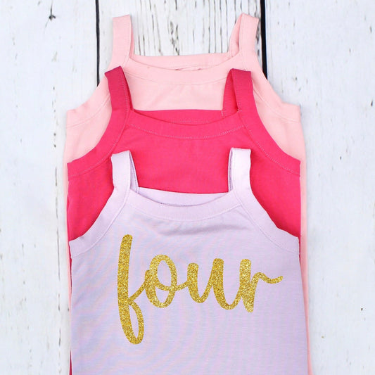 Girls 4th Birthday Strappy Top