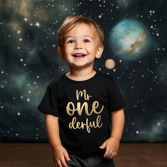 Mr One-derful Baby Boys 1st Birthday T-Shirt