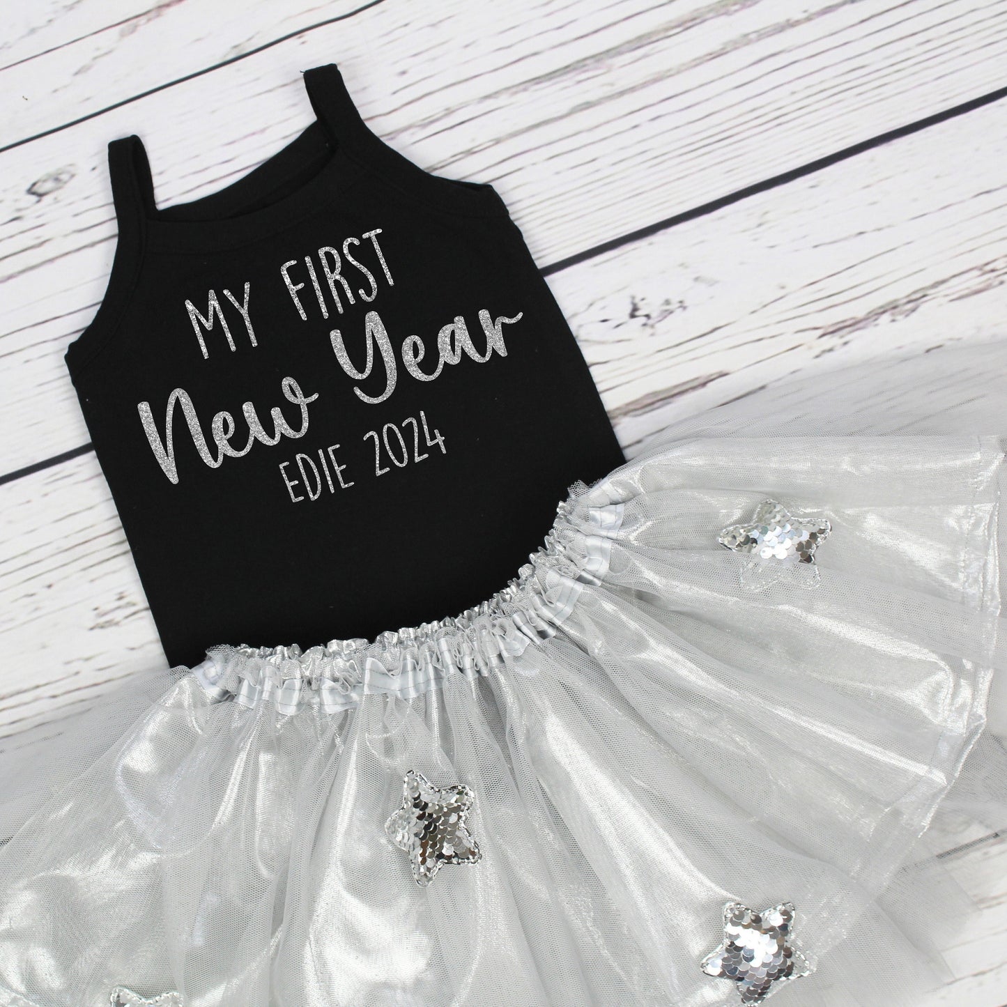 Personalised Baby Girls 1st New Year Outfit