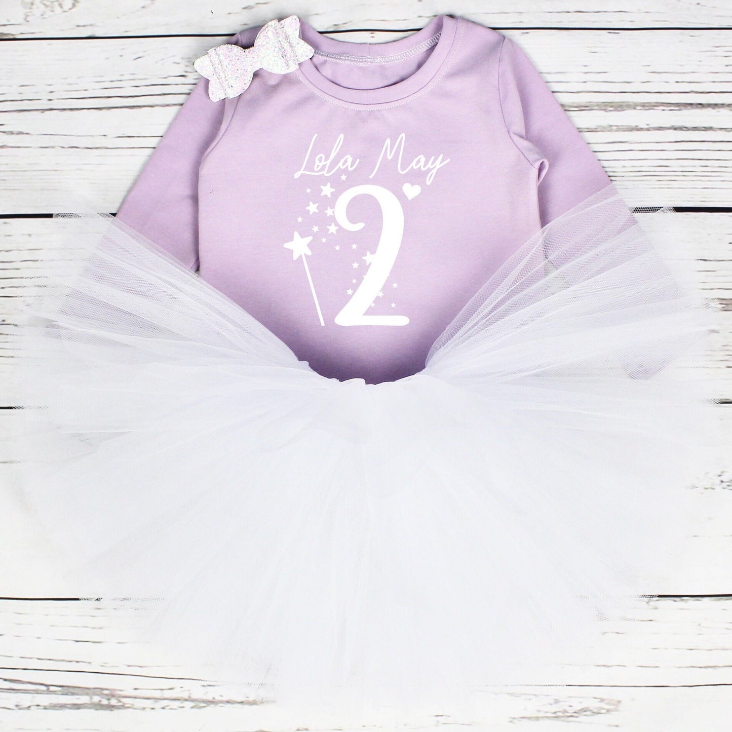 Lilac Personalised Girls 2nd Birthday Tutu Outfit