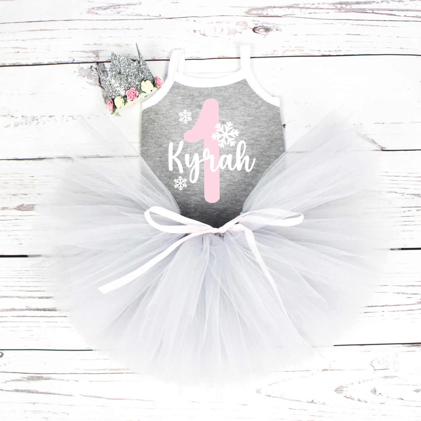 Grey Personalised 1st Birthday Outfit Winter Birthday