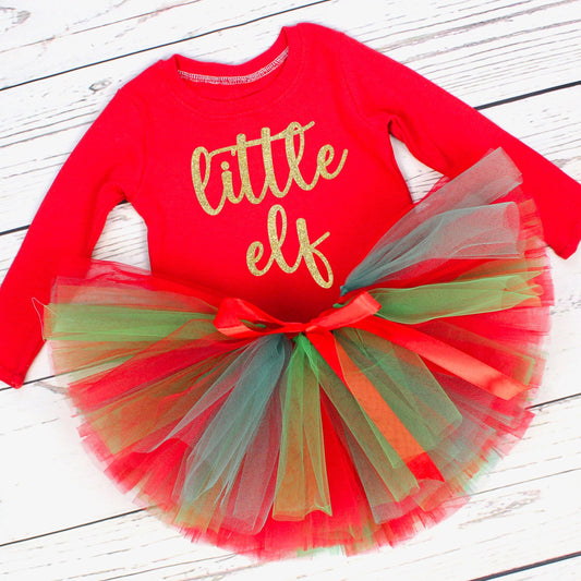 Little Elf Tutu Outfit Red Tutu Outfit