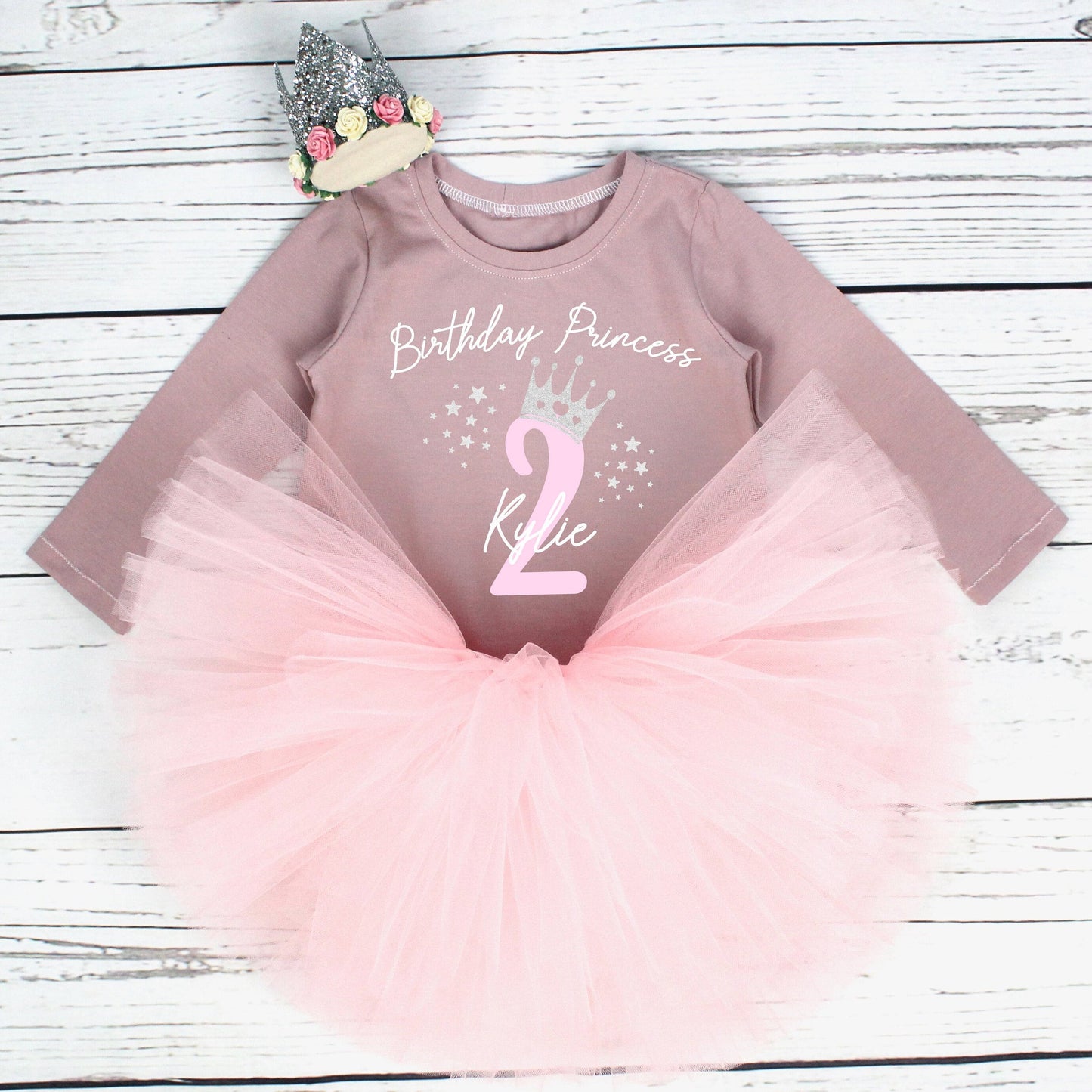 Birthday Princess Personalised 2nd Birthday Outfit in Pink & Mauve