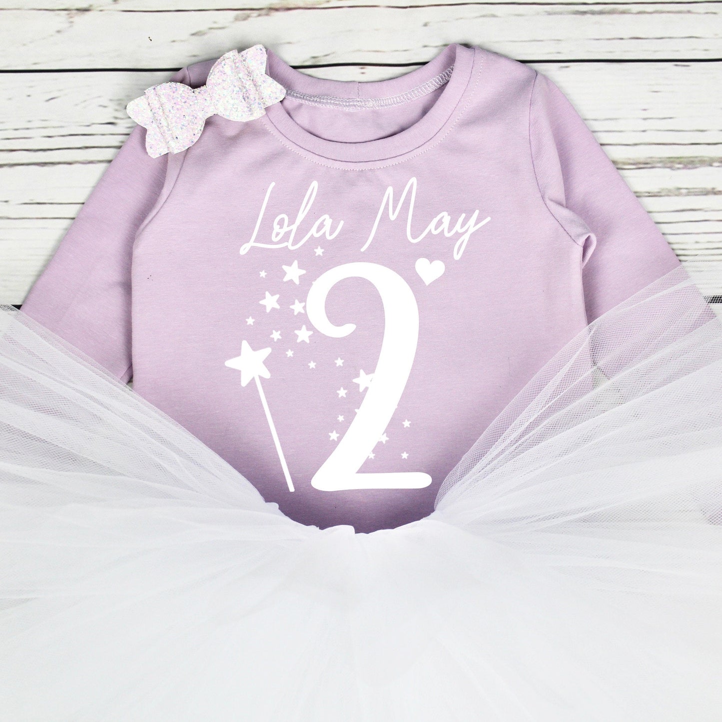 Lilac Personalised Girls 2nd Birthday Tutu Outfit