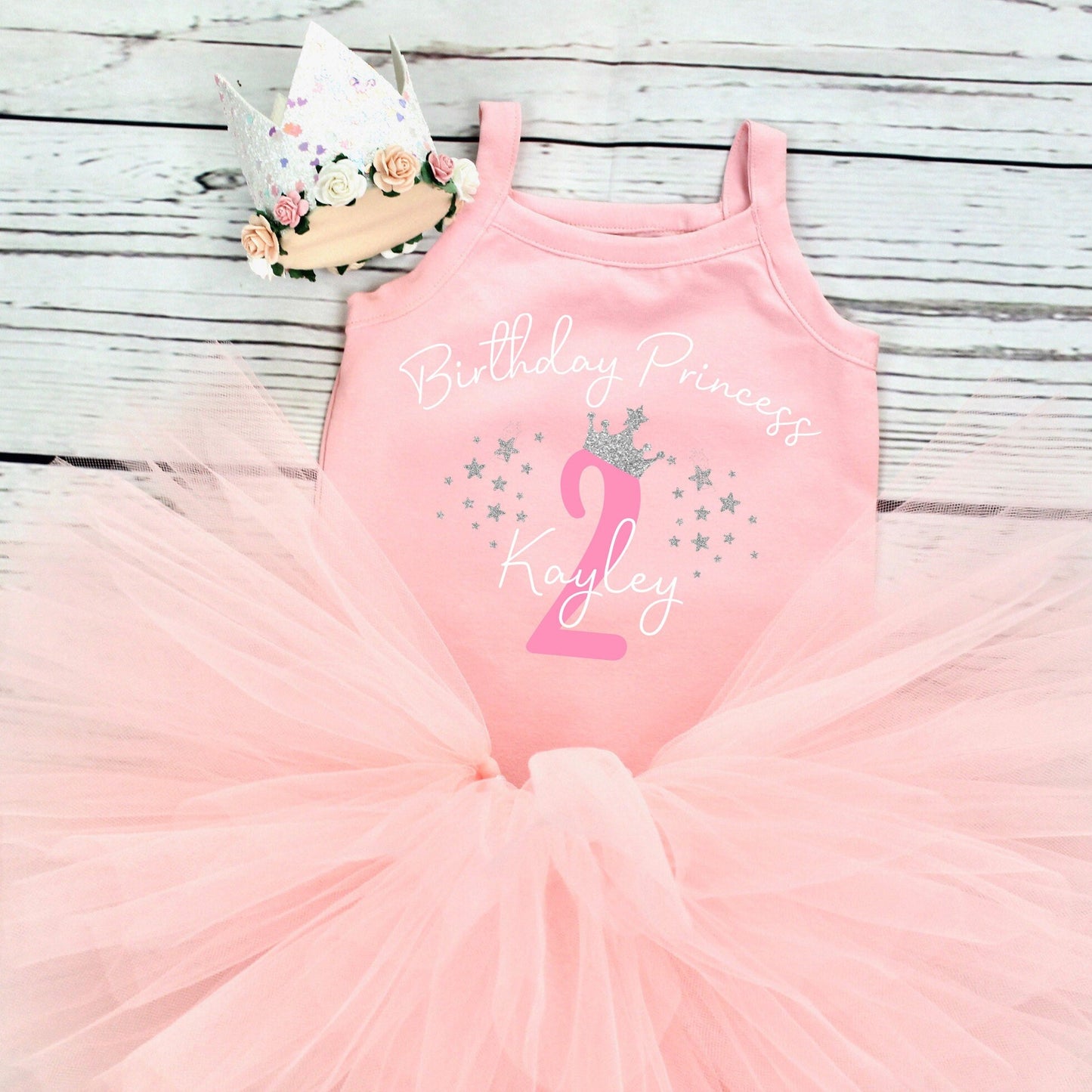 Girls 2nd Birthday Pink Cake Smash Tutu Outfit