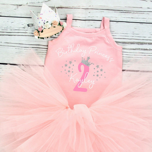Girls 2nd Birthday Pink Cake Smash Tutu Outfit