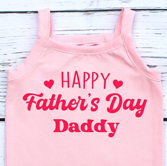 Happy Father's Day Daddy Tank Top for Baby Girls