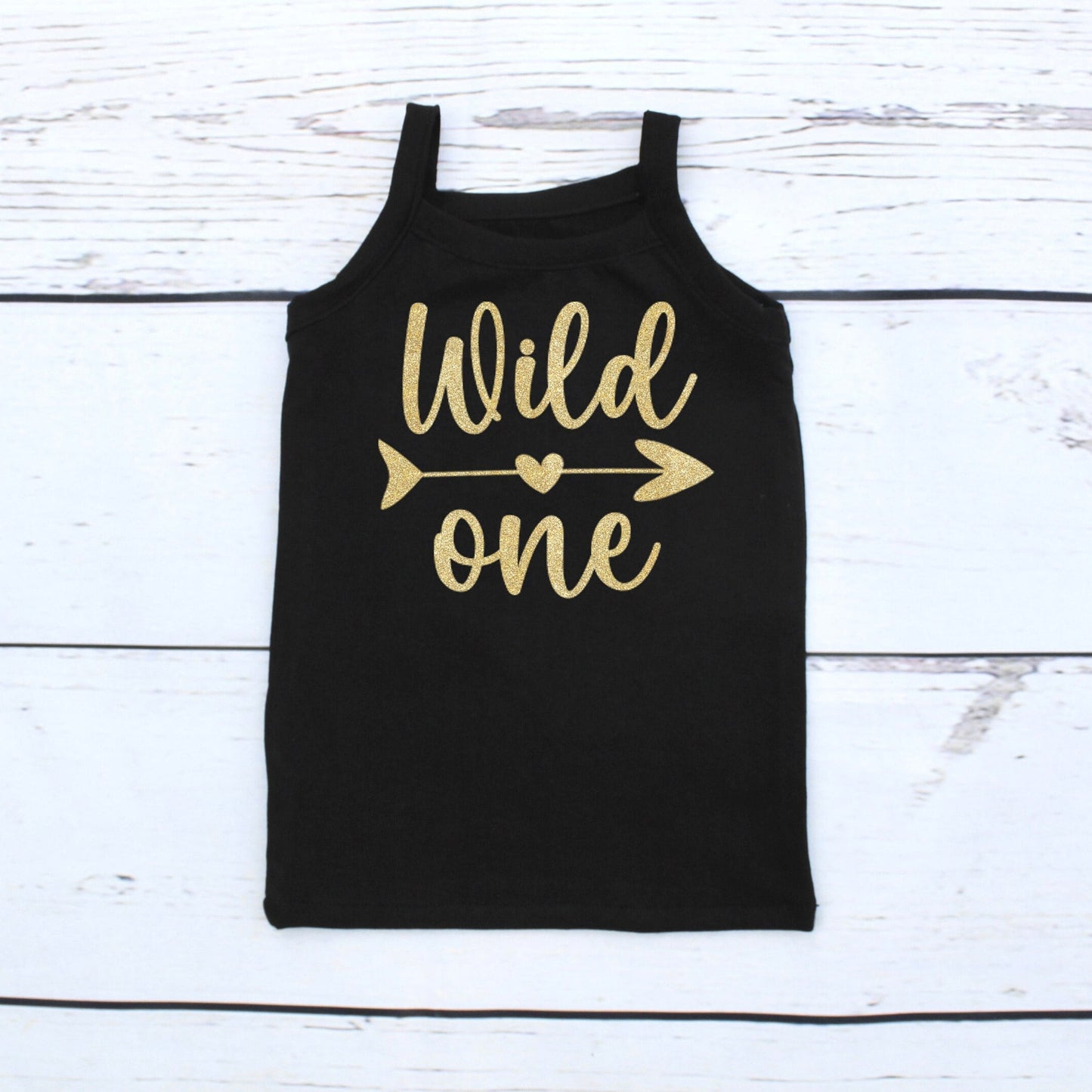 Girls Black & Gold Wild One 1st Birthday Outfit