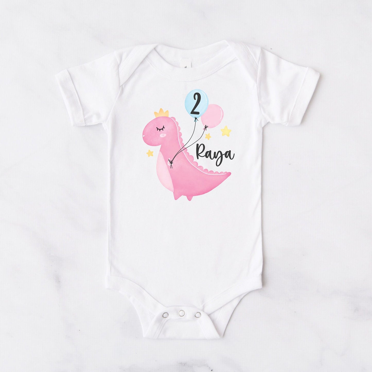 Girls Dinosaur 2nd Birthday Tutu Outfit in Pink