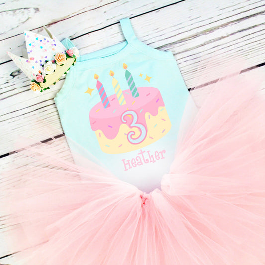 Personalised Pastel 3rd Birthday Tutu Outfit