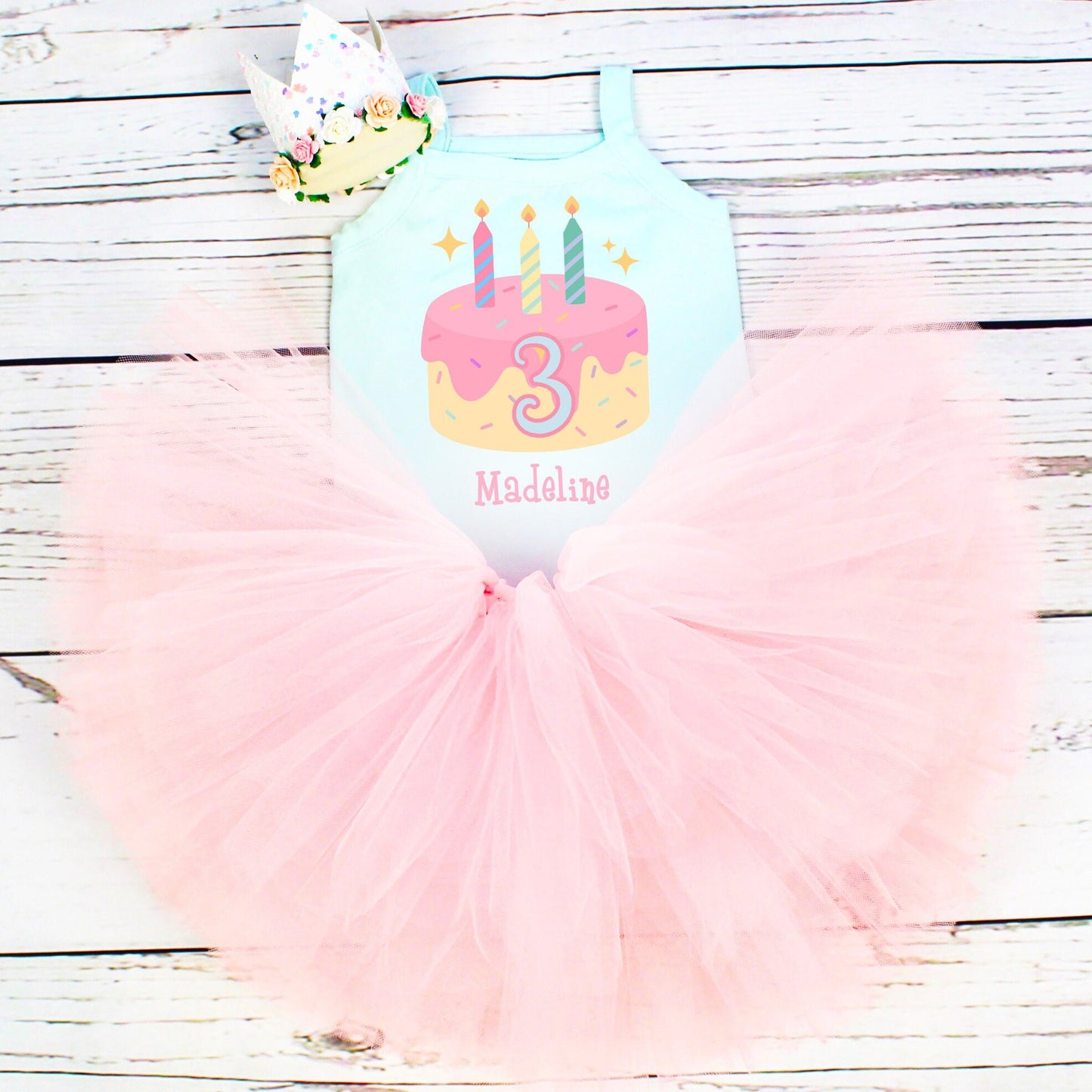 Personalised Pastel 3rd Birthday Tutu Outfit