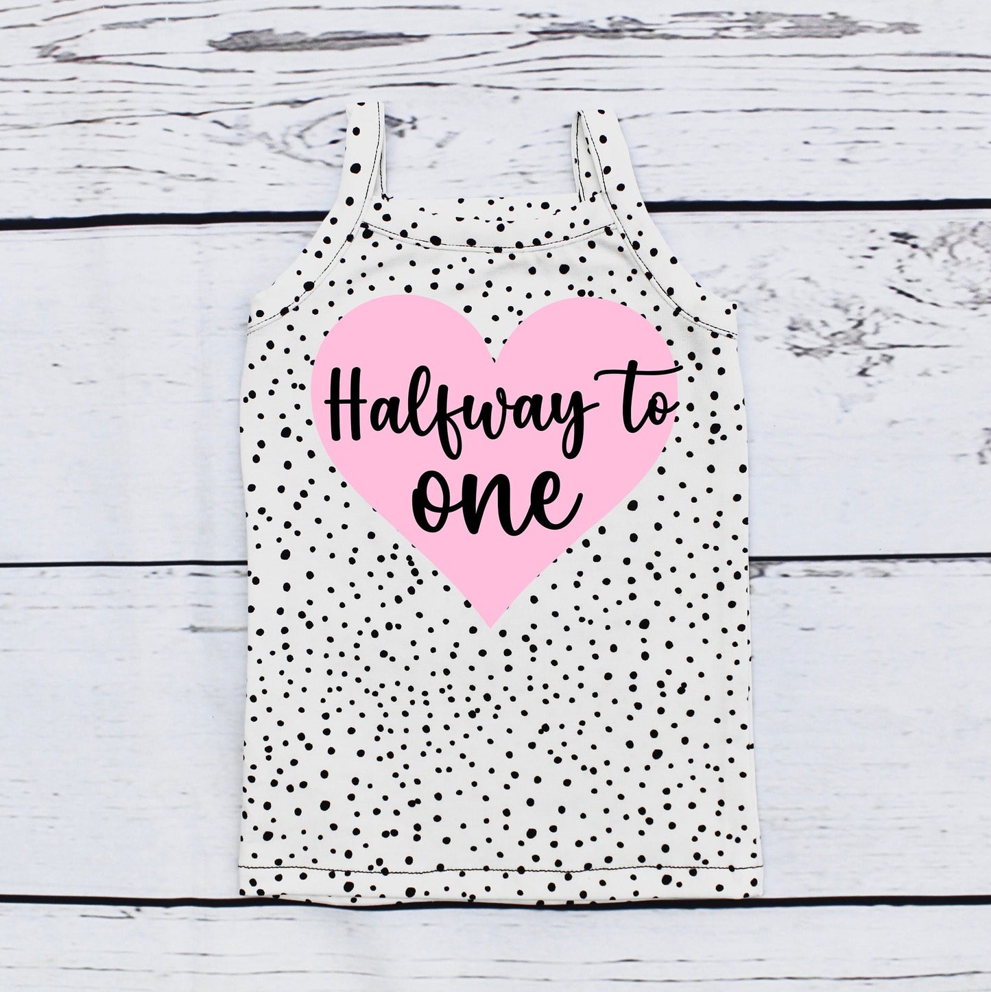 Light Pink & Black Spot 1/2 Way to One Tutu Set