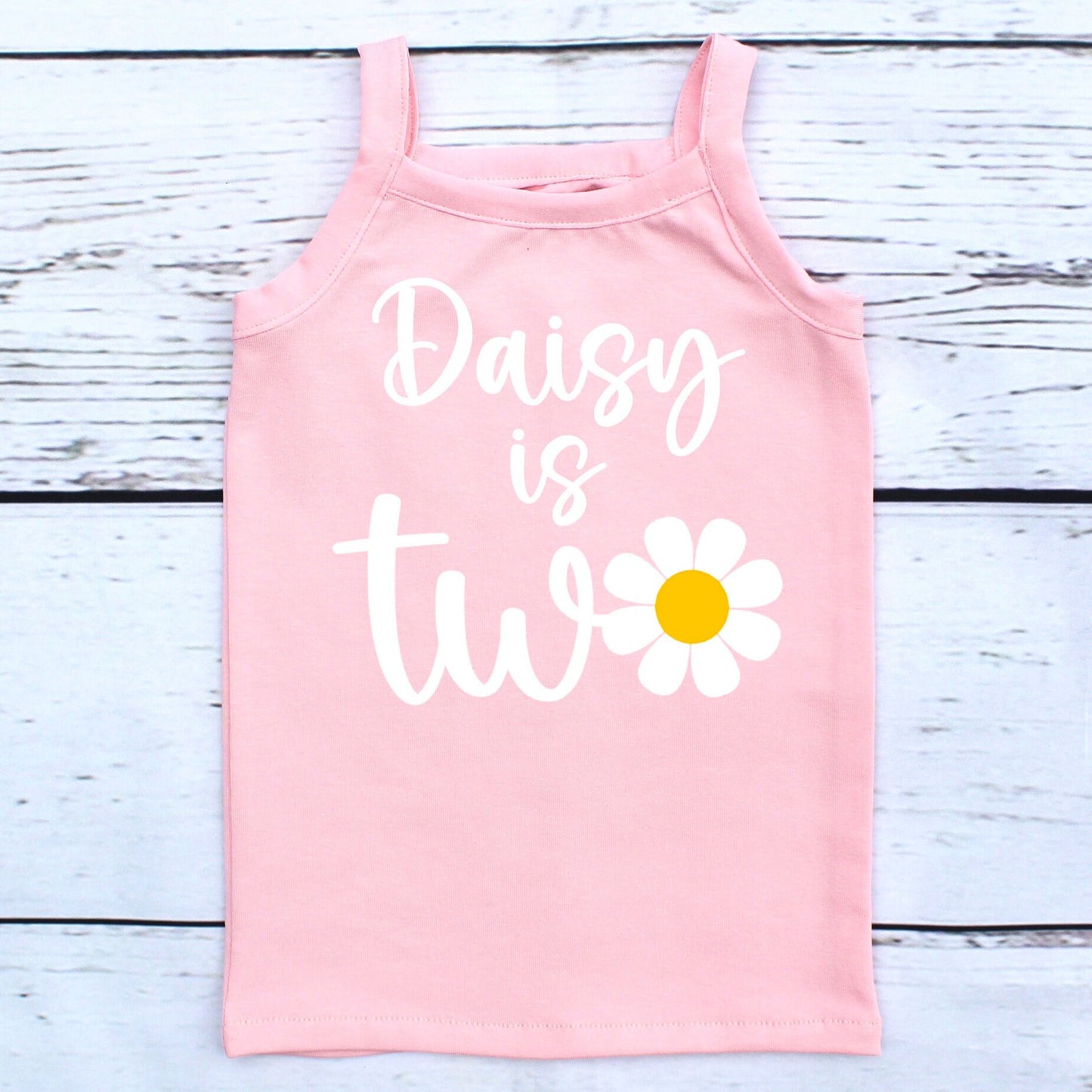 Personalised Pink Daisy 2nd Birthday Top for Girls Birthday Party